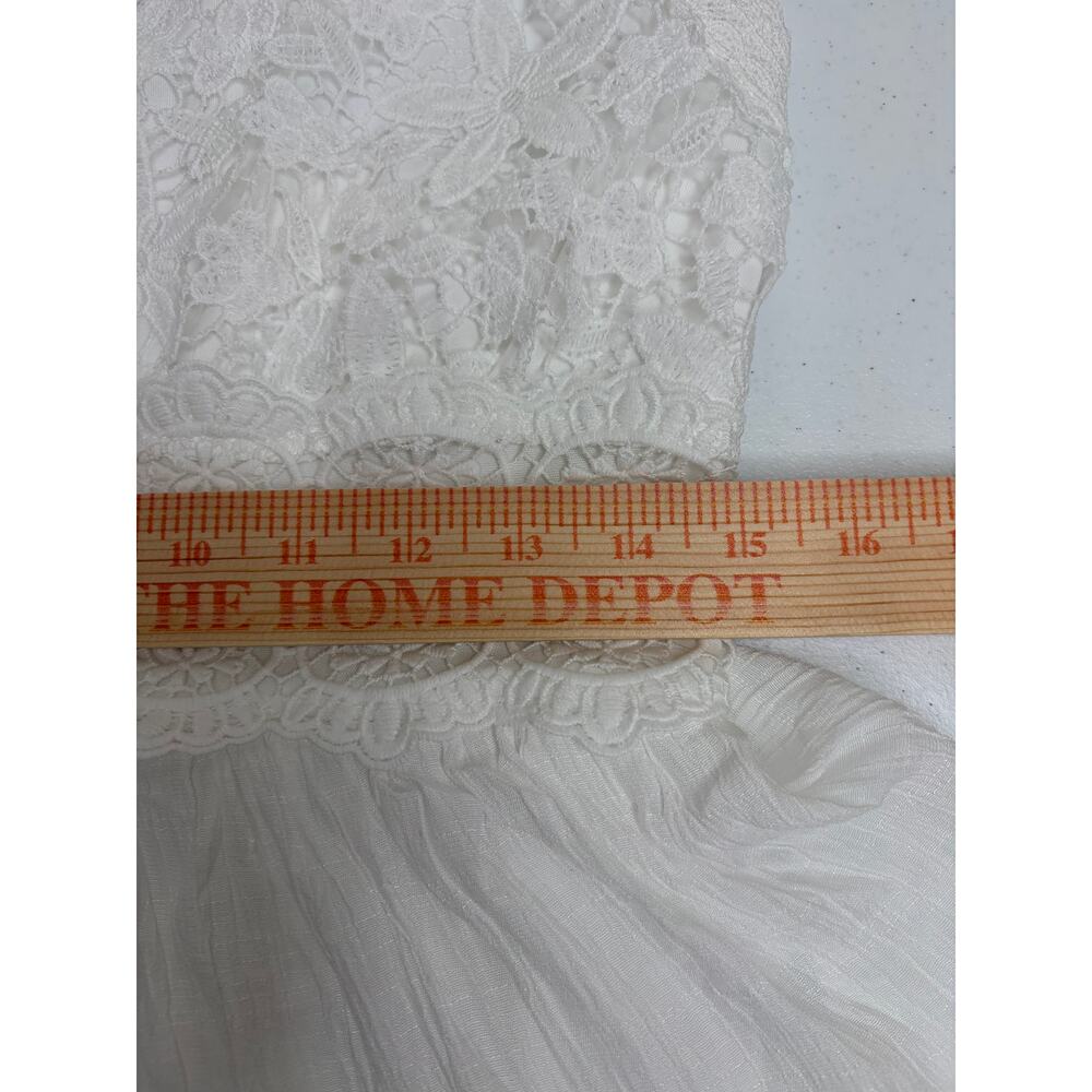 Rebellion Again Tiered Baby Doll Dress Women's L Lace Bodice Festival Coquette - Picture 11 of 13
